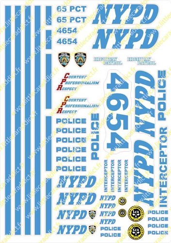 Décalcomanies nypd 18 au - du, 1:18